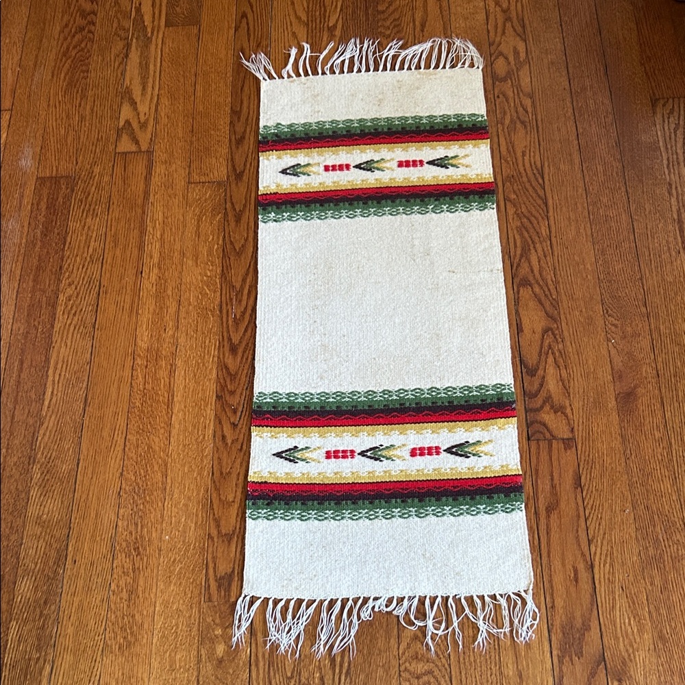 Vintage Navajo Woven Runner with Fringe